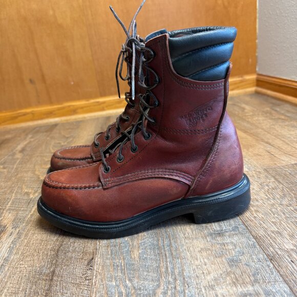 Red Wing 402 Leather Made USA UNION Super SoleSoft Toe Work Boots Mens 7.5 D main image 4